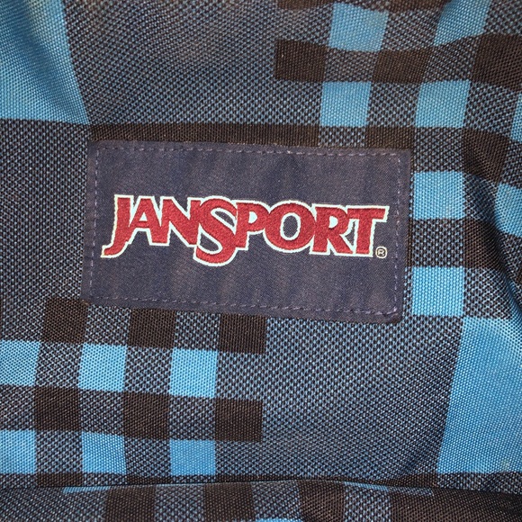 Jansport Checkered Blue BackPack - Picture 2 of 3